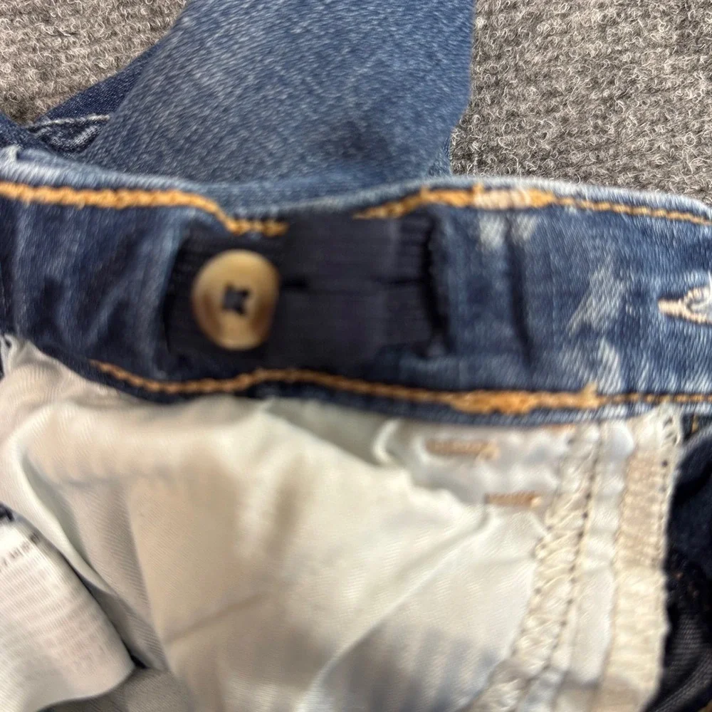Abercrombie Kids High Rise Jean Legging Slim 9/10 Distressed Frayed Hem Denim